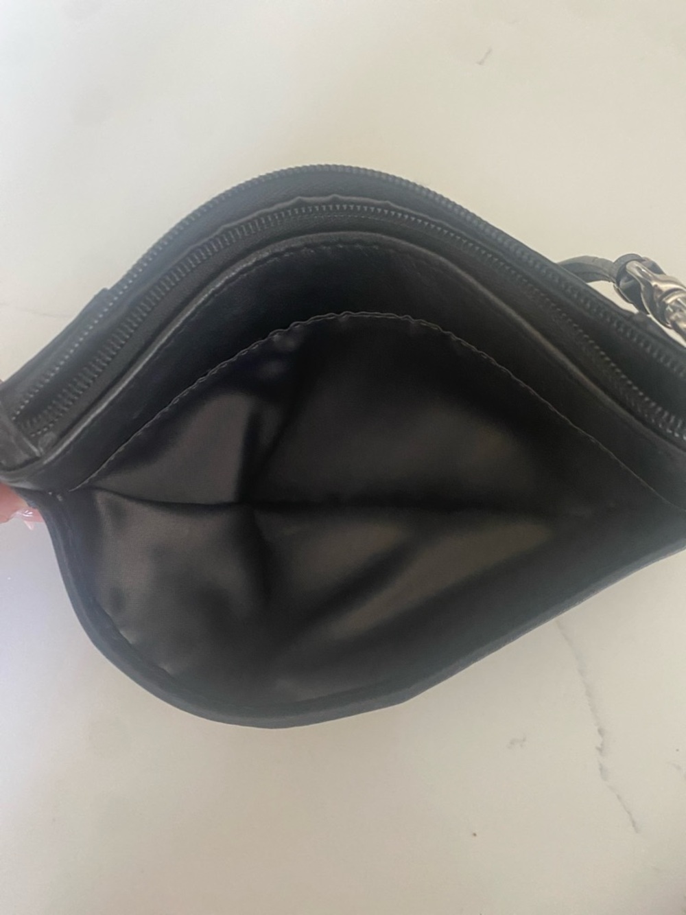 Coach Black Leather Wristlet Clutch with Silver Hardware - Picture 3 of 5